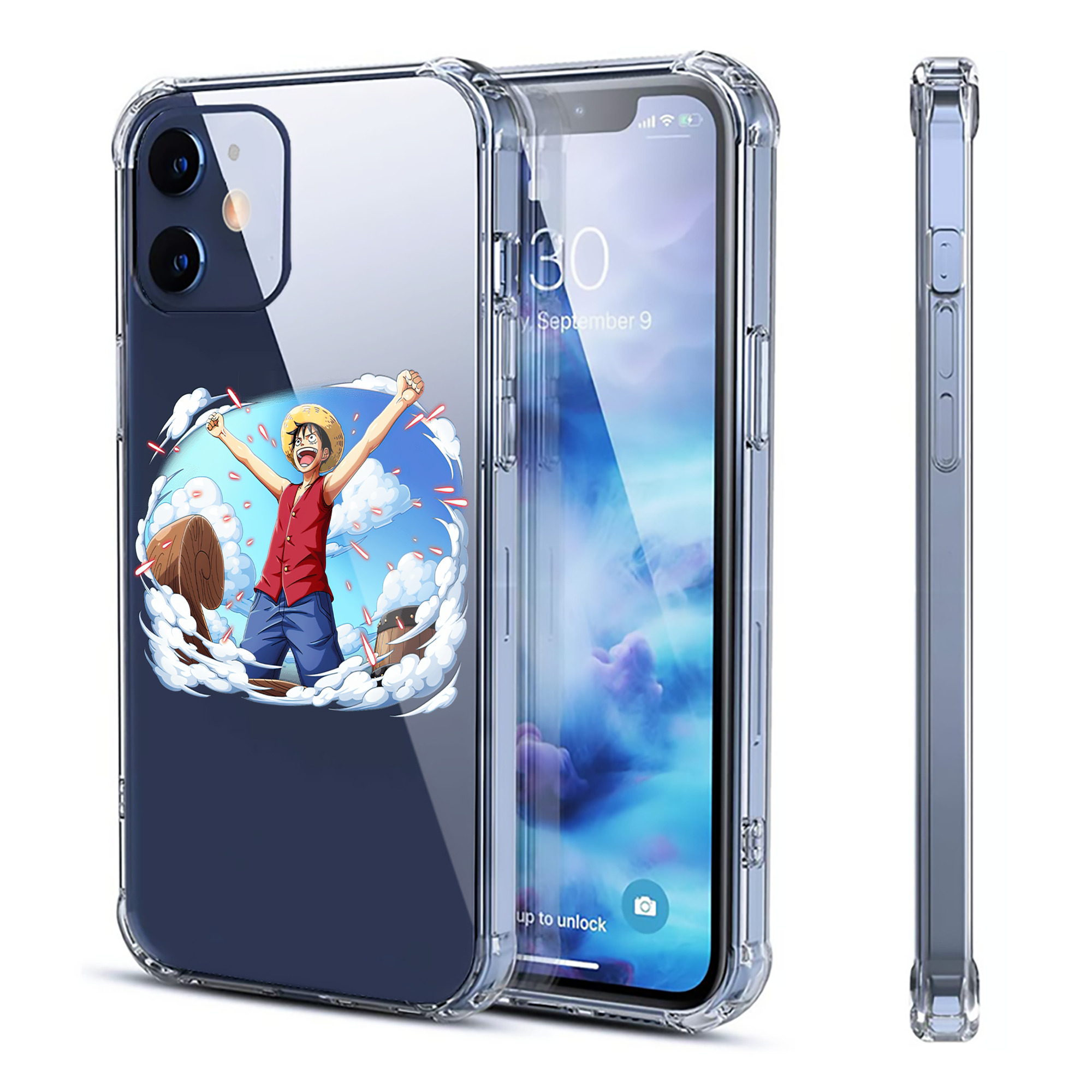 （画像用） ワンピース モンキー・D・ルフィ ONE PIECE Monkey D. Luffy 【iPhone 12シリーズ対応】透明スマホケース（クリアソフトケース）